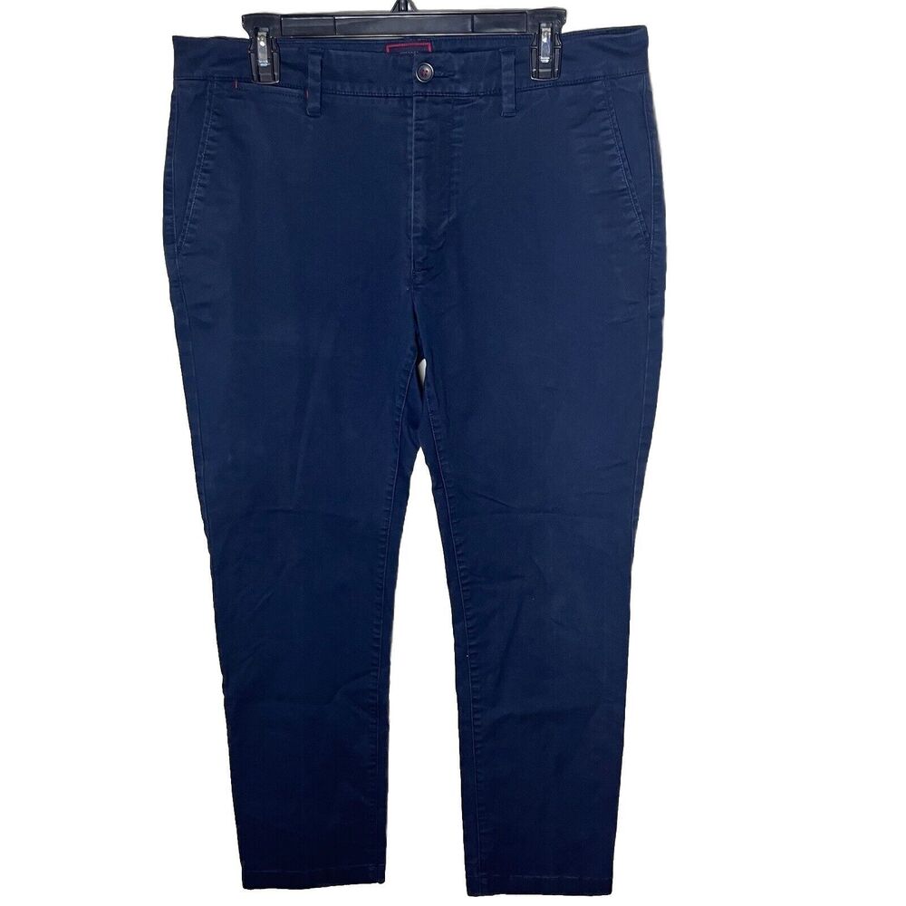 UNTUCKit Men pants 34x30 Chino Navy Blue Straight Fit Stretch Golf Pockets